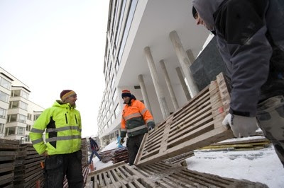 Bygget vid Hammarby Sjöstad